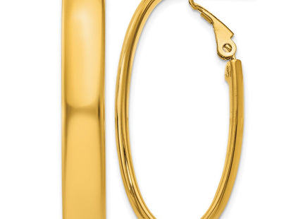14K gold oval hoop earrings