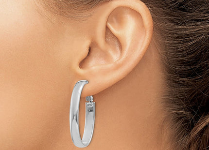 14K gold oval hoop earrings, another view