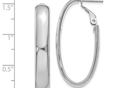 14K gold oval hoop earrings, further view