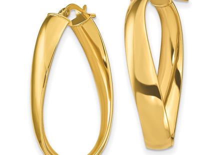 14K gold oval hoop earrings, alternate view
