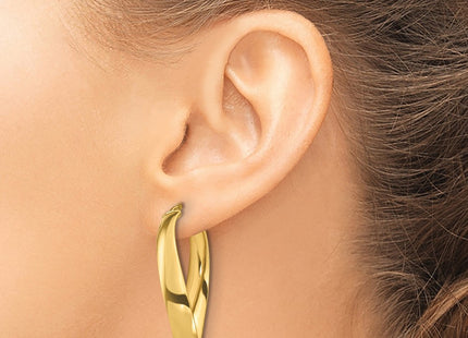 14K gold oval hoop earrings, another view