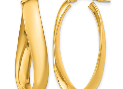 14K gold oval hoop earrings