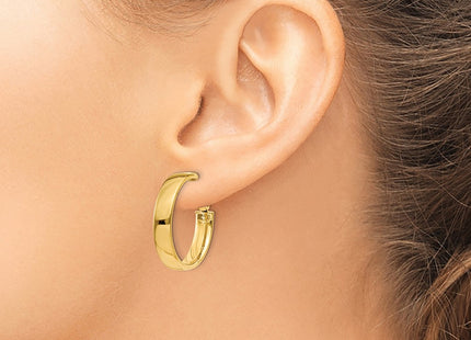 14K gold hoop earrings, another view