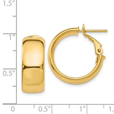 14K Small Omega Back Hoop Earrings