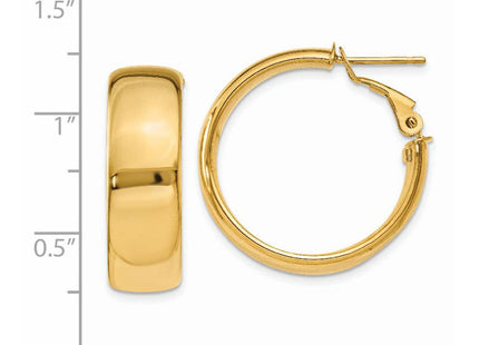 14k Omega Back Hoop Earrings (Style PRE735)
