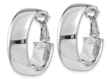 14K white gold hoop earrings, alternate view