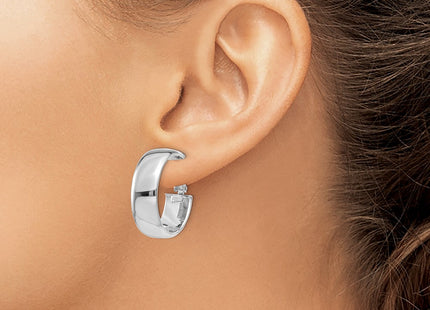 14K white gold hoop earrings, another view