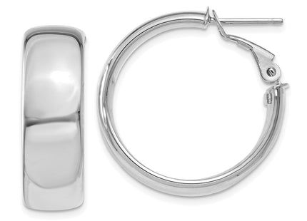 14K white gold hoop earrings