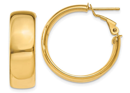 14k Omega Back Hoop Earrings (Style PRE735)