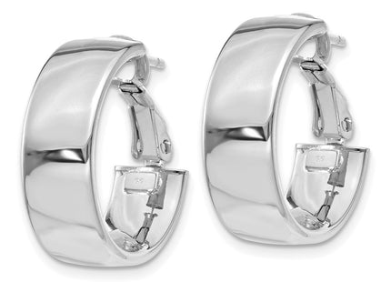 14K white gold hoop earrings, alternate view