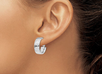 14K white gold hoop earrings, another view