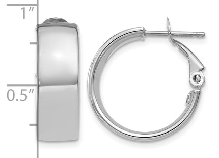 14K white gold hoop earrings, further view