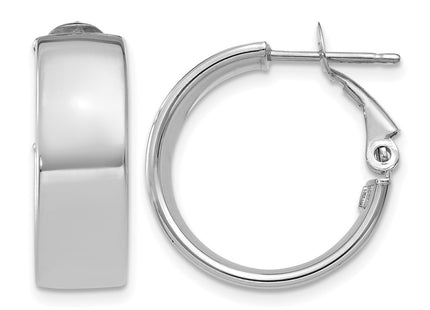 14K white gold hoop earrings