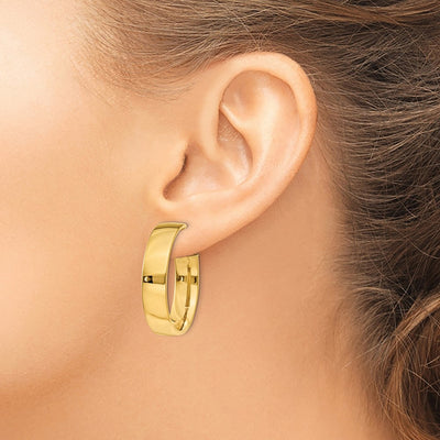 14K Large Omega Back Hoop Earrings