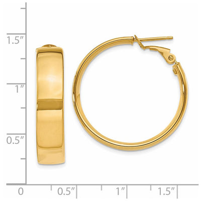 14K Large Omega Back Hoop Earrings