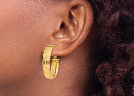 14K gold oval hoop earrings, another view