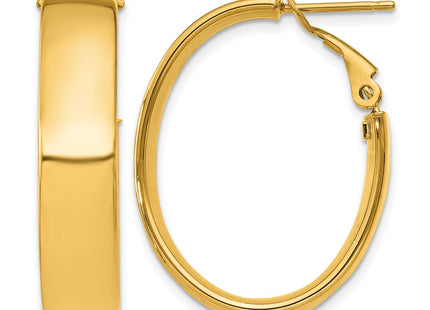 14K gold oval hoop earrings