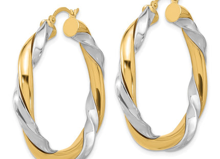 14k Yellow & Rhodium Earrings Style PRE776 - Classique Jewelry Inc.