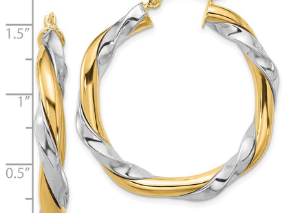 14k Yellow & Rhodium Earrings Style PRE776 - Classique Jewelry Inc.