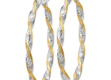 14K white gold oval hoop earrings, alternate view