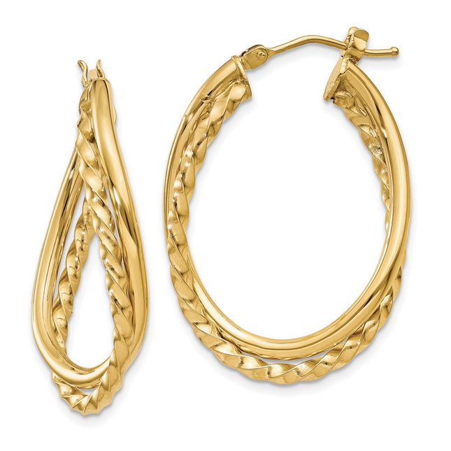 14k Yellow Gold Earrings Style PRE785 - Classique Jewelry Inc.