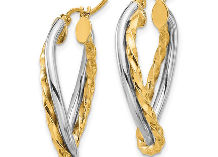 14k Two-tone Earrings Style PRE797 - Classique Jewelry Inc.
