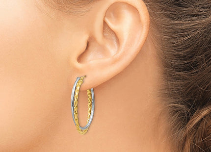 14k Two-tone Earrings Style PRE797 - Classique Jewelry Inc.