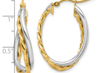 14k Two-tone Earrings Style PRE797 - Classique Jewelry Inc.