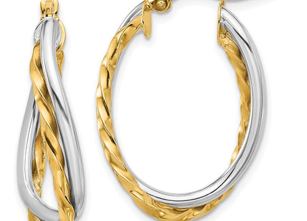 14k Two-tone Earrings Style PRE797 - Classique Jewelry Inc.