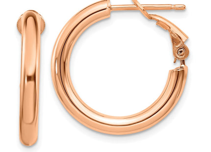 14K rose gold hoop earrings
