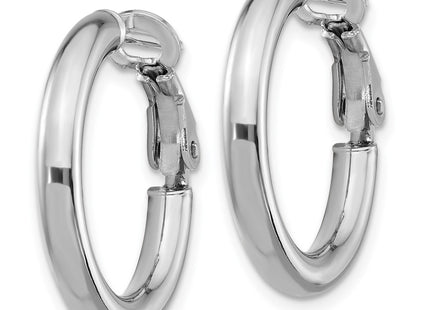 14K white gold hoop earrings, alternate view