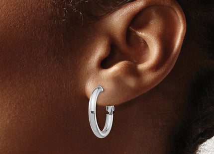 14K white gold hoop earrings, another view