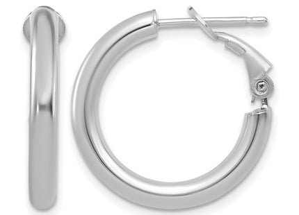 14K white gold hoop earrings