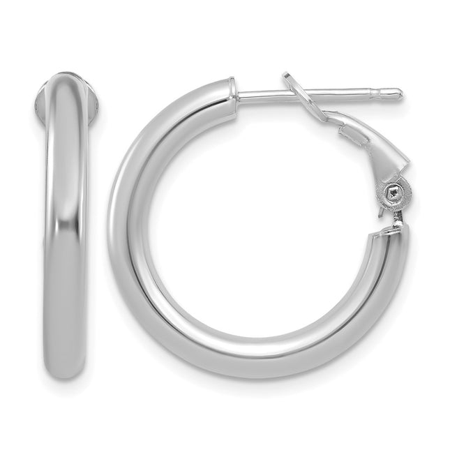 14K white gold hoop earrings