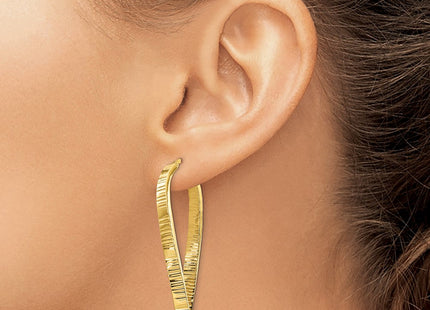 14k Polished Round Omega Back Hoop Earrings (Style PRE923)