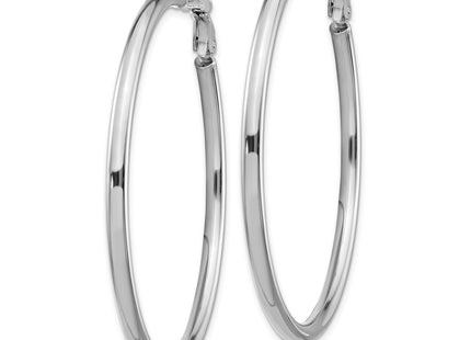 14K white gold hoop earrings, alternate view