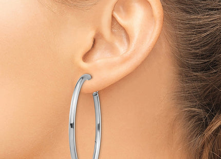 14K white gold hoop earrings, another view