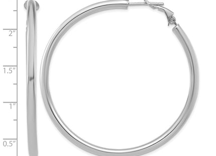 14K white gold hoop earrings, further view