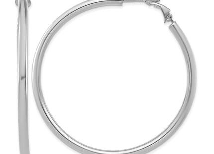 14K white gold hoop earrings