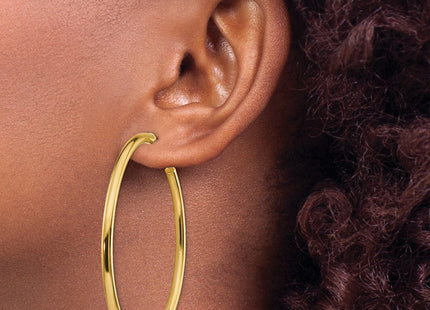 14K gold hoop earrings, another view