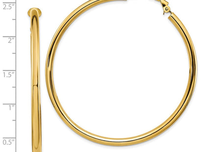 14K gold hoop earrings, further view
