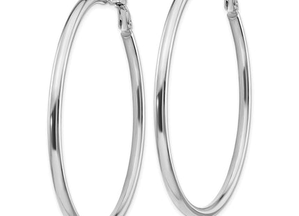 14K white gold hoop earrings, alternate view