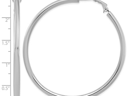 14K white gold hoop earrings, further view