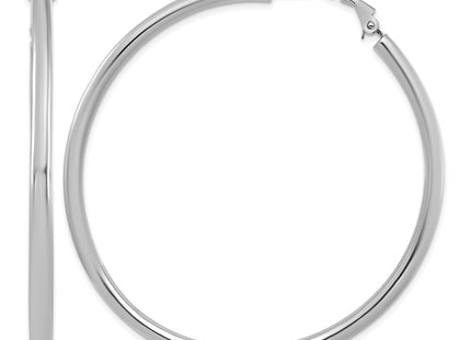 14K white gold hoop earrings