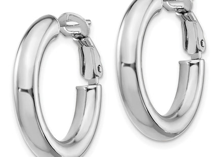 14K white gold hoop earrings, alternate view