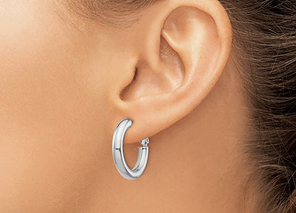 14K white gold hoop earrings, another view