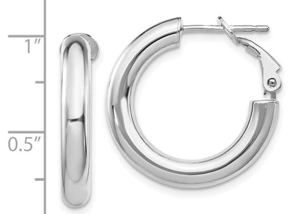 14K white gold hoop earrings, further view