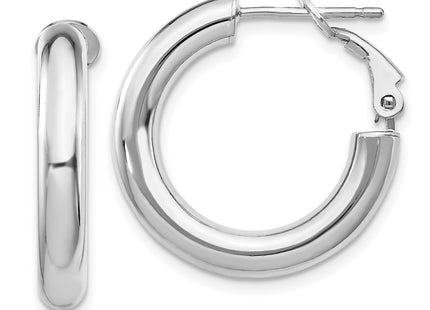 14K white gold hoop earrings