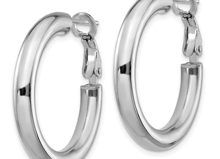 14K white gold hoop earrings, alternate view