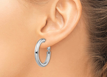 14K white gold hoop earrings, another view
